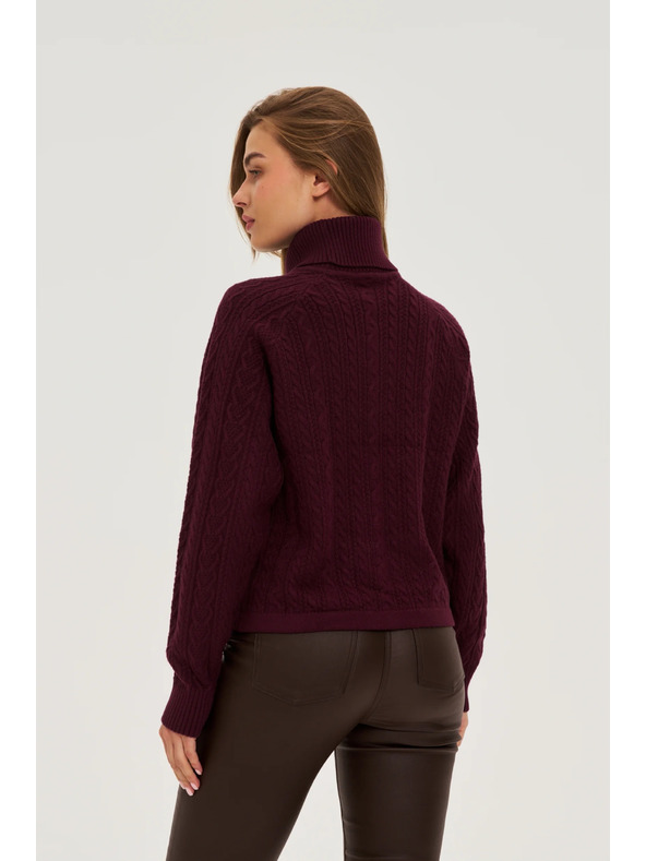 Moodo Pulover s rollnekom vinsko crveni Moodo