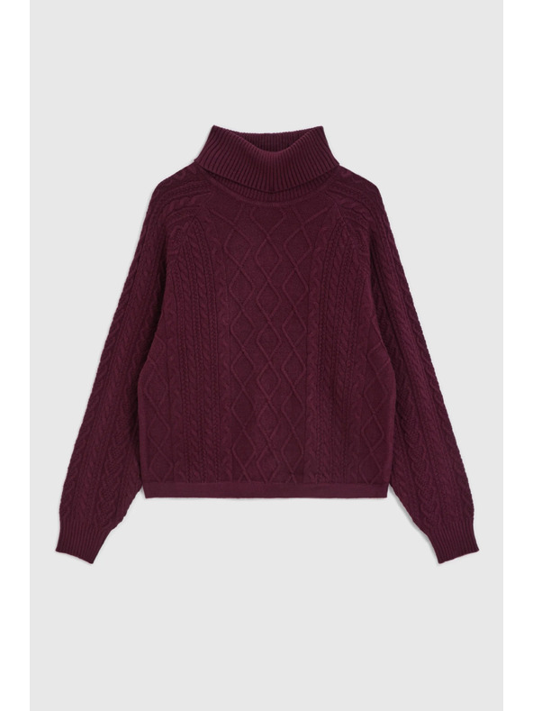 Moodo Pulover s rollnekom vinsko crveni Moodo