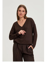 Moodo Pulover s V-izrezom smeđi Moodo