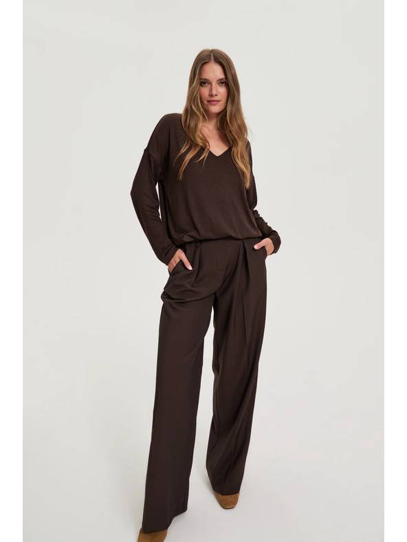 Moodo Pulover s V-izrezom smeđi Moodo