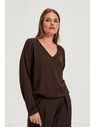 Moodo Pulover s V-izrezom smeđi Moodo