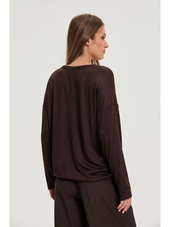 Moodo Pulover s V-izrezom smeđi Moodo