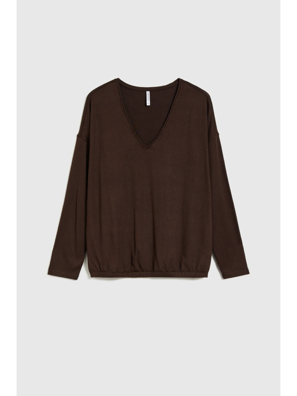 Moodo Pulover s V-izrezom smeđi Moodo