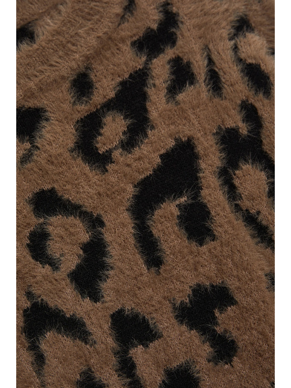 Moodo Pulover s leopardskim uzorkom smeđi Moodo