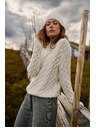 Moodo Pulover s ukrasnim pletenicama bež Moodo