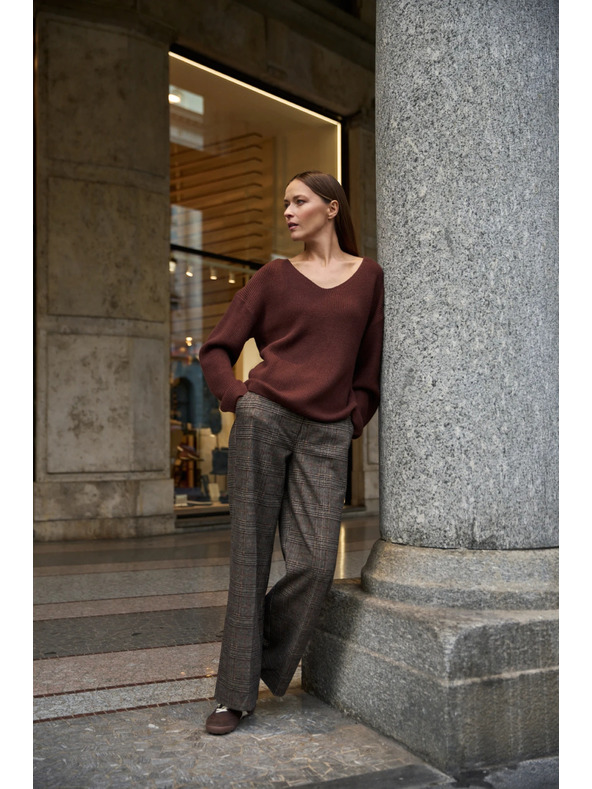 Moodo Jednostavni pulover smeđi Moodo