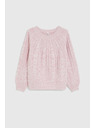Moodo Ružičasti džemper s dekorativnim pletenicama Moodo