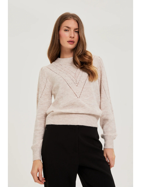 Moodo Bež džemper s napuhnutim rukavima Moodo