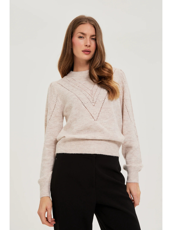 Moodo Bež džemper s napuhnutim rukavima Moodo