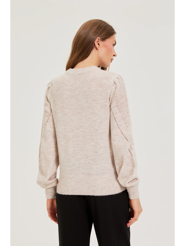 Moodo Bež džemper s napuhnutim rukavima Moodo