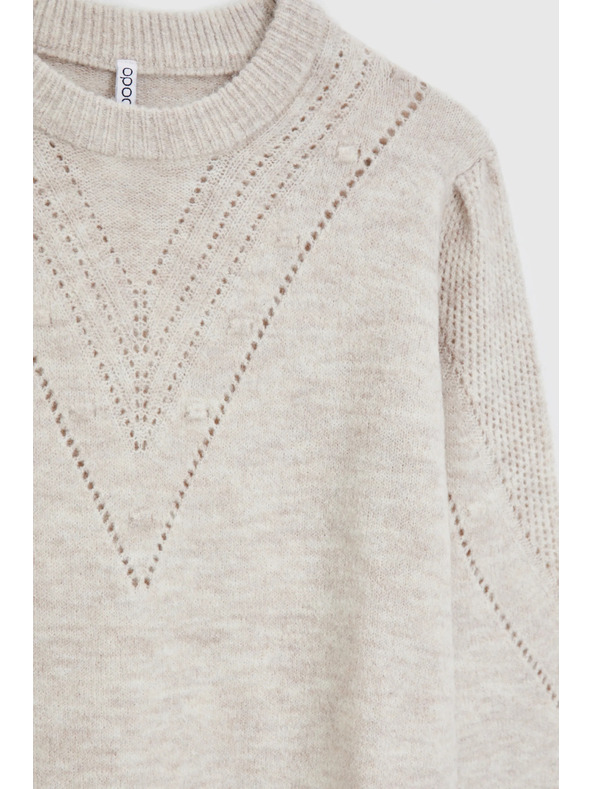 Moodo Bež džemper s napuhnutim rukavima Moodo