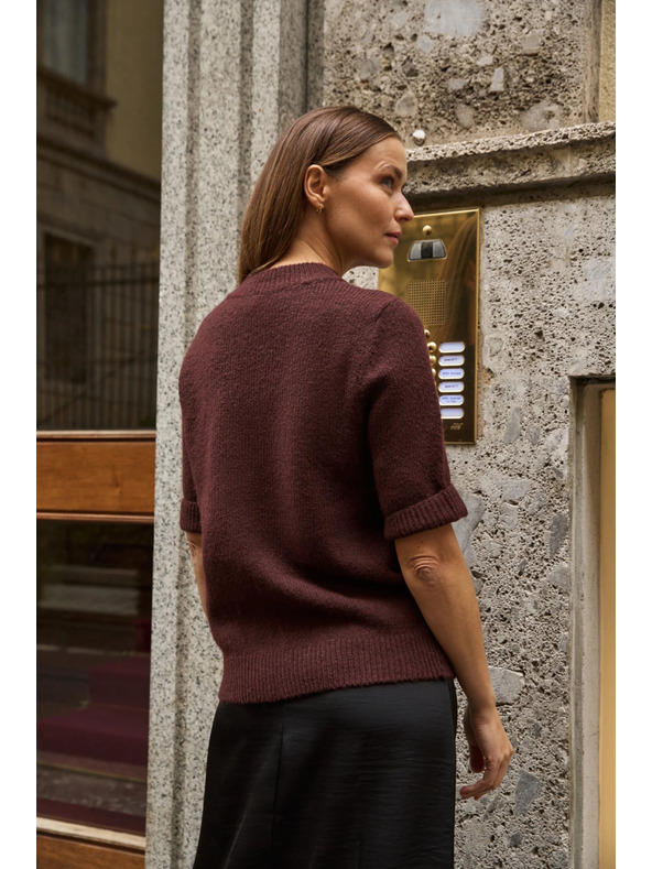 Moodo Vinsko crveni džemper s kratkim rukavima Moodo