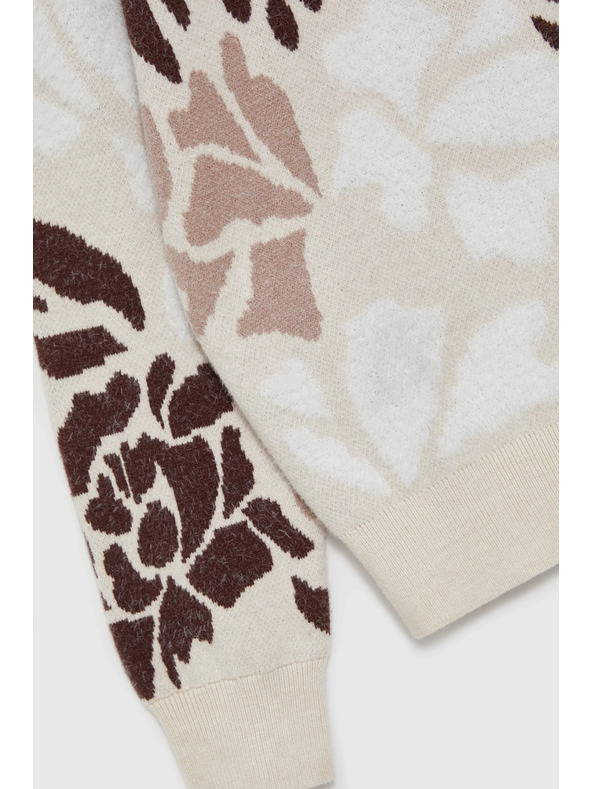 Moodo Uzorasti bež džemper Moodo