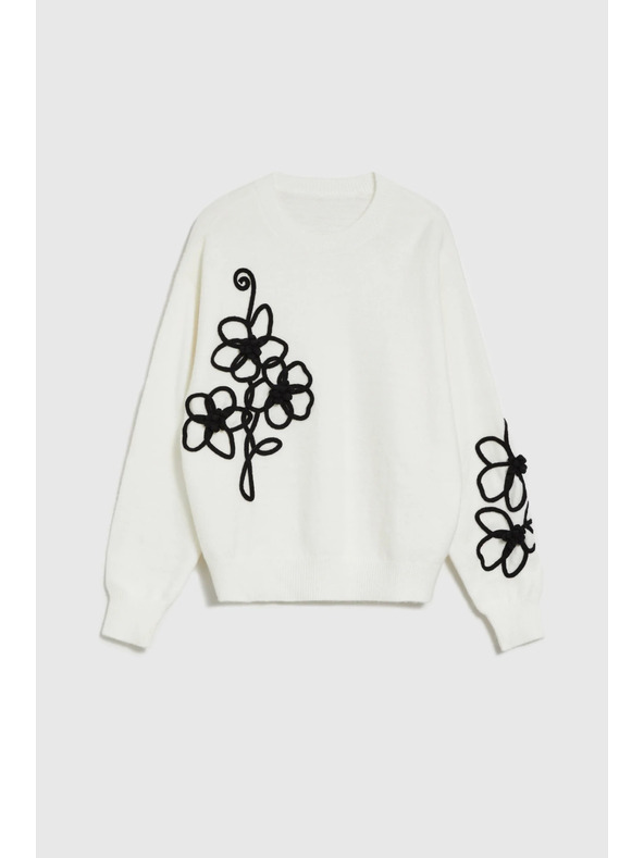 Moodo Bijeli džemper s aplikacijom Moodo