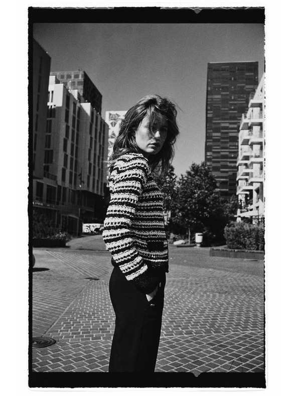 Moodo Crni prugasti kardigan Moodo