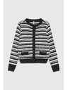 Moodo Crni prugasti kardigan Moodo