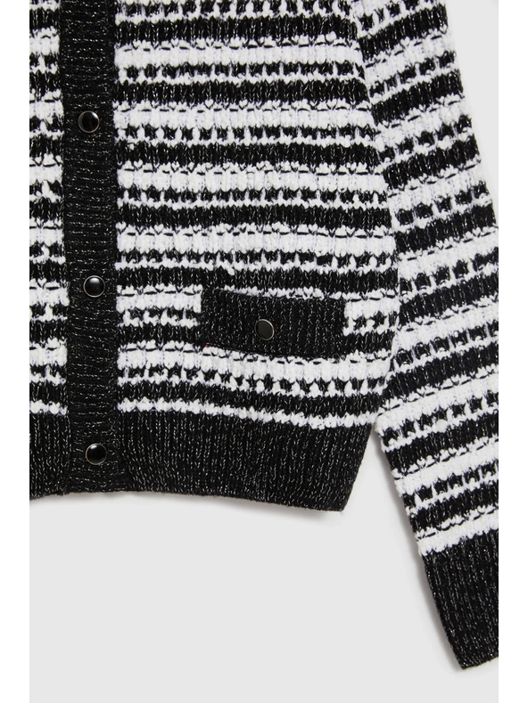 Moodo Crni prugasti kardigan Moodo