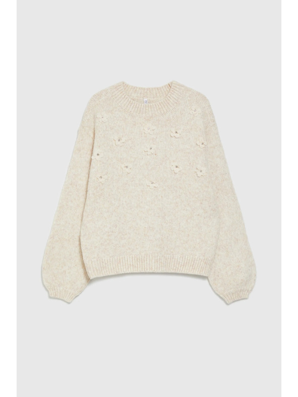 Moodo Bež džemper s aplikacijom Moodo