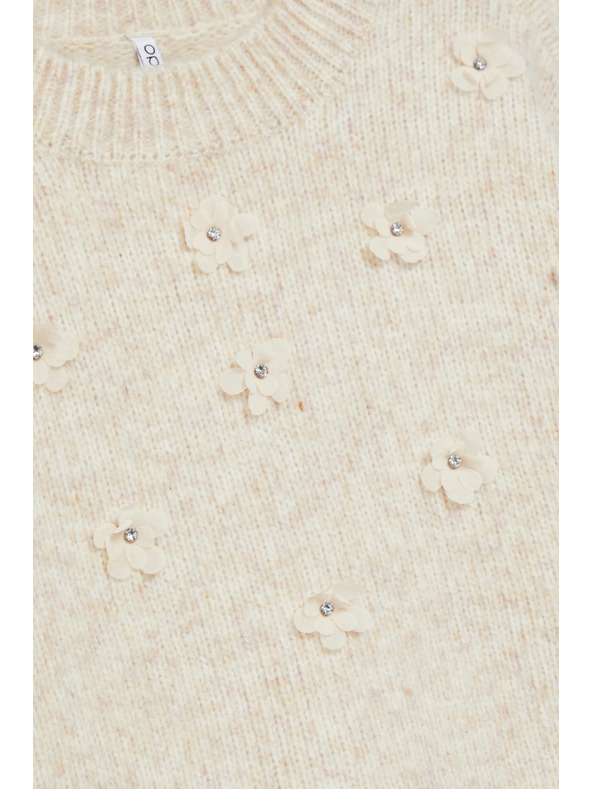 Moodo Bež džemper s aplikacijom Moodo