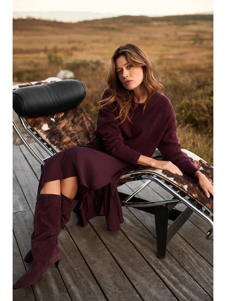 Moodo Glatki bordovski džemper Moodo