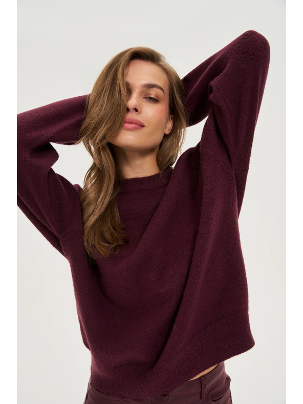 Moodo Glatki bordovski džemper Moodo