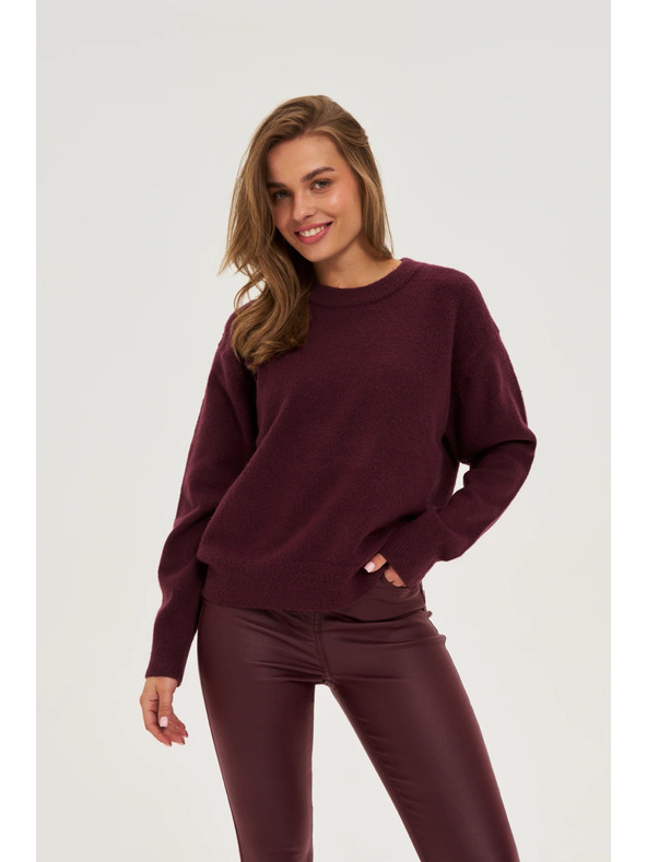 Moodo Glatki bordovski džemper Moodo