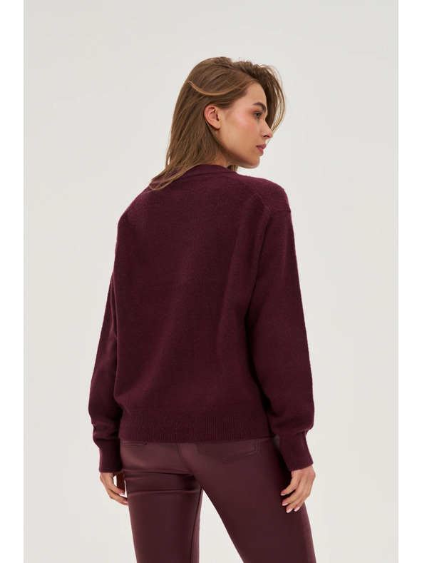 Moodo Glatki bordovski džemper Moodo