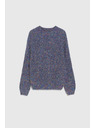 Moodo Tamno plavi džemper ukrašen šarenim koncem Moodo