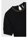 Moodo Crni džemper s dekorativnim izrezom Moodo