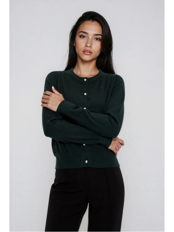 Moodo Tamnozeleni kardigan Moodo