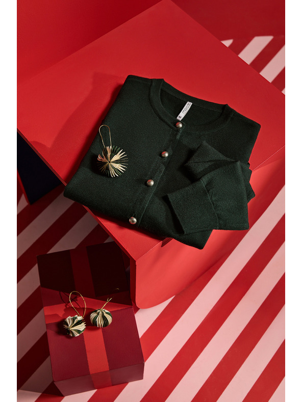 Moodo Tamnozeleni kardigan Moodo