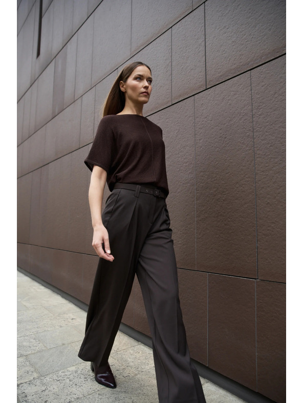 Moodo Smeđi pulover s kratkim rukavima Moodo