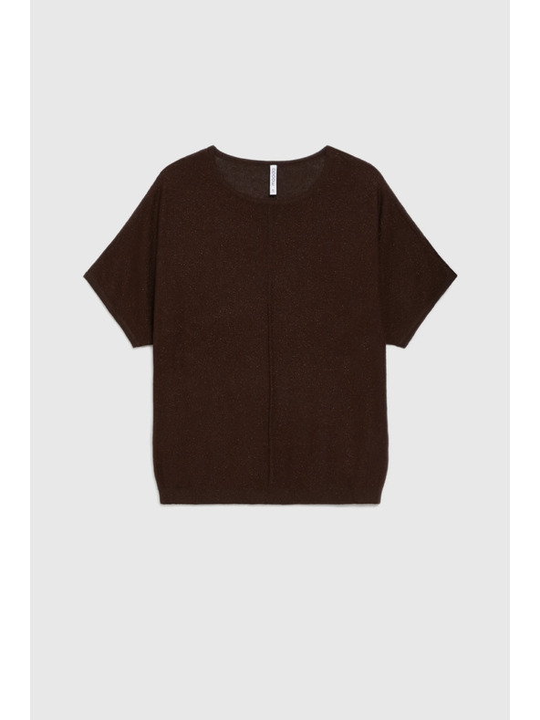 Moodo Smeđi pulover s kratkim rukavima Moodo