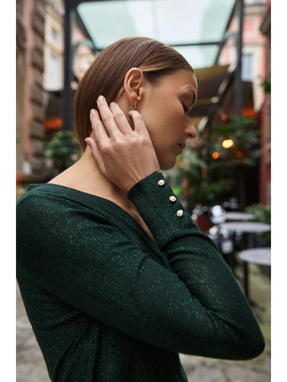 Moodo Zeleni džemper s metalnim vlaknom Moodo