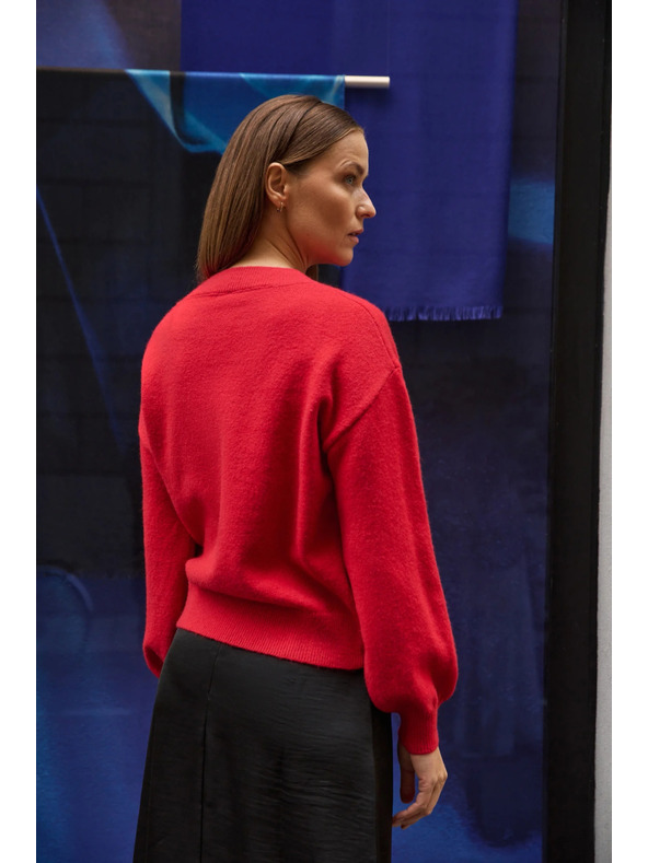 Moodo Crveni džemper s ružom Moodo