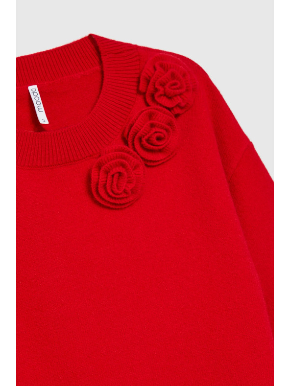 Moodo Crveni džemper s ružom Moodo