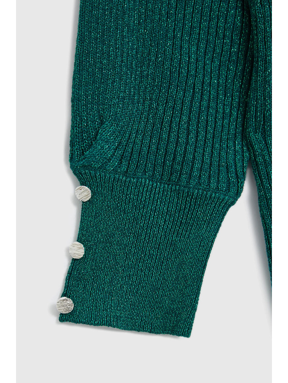 Moodo Zeleni džemper s napuhnutim rukavima Moodo
