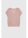 Moodo Ružičasti džemper s kratkim rukavima Moodo