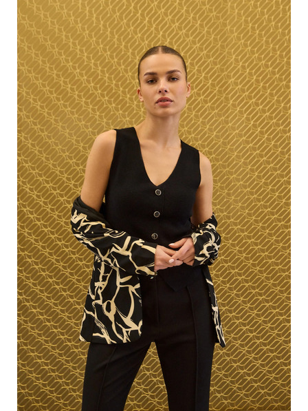 Moodo Pleteni crni prsluk Moodo