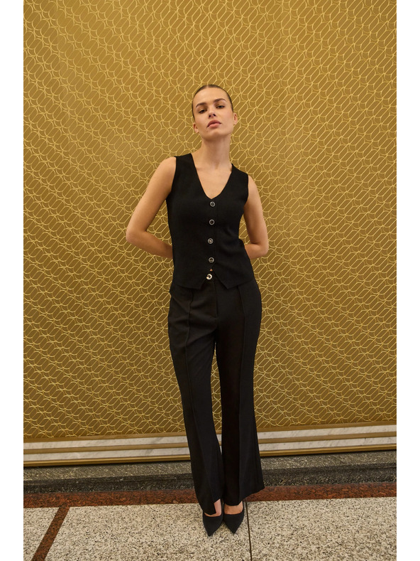 Moodo Pleteni crni prsluk Moodo