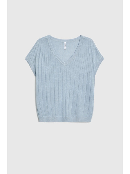 Moodo Svijetlo plavi džemper s kratkim rukavima Moodo