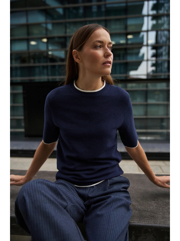 Moodo Tamno plavi džemper s kratkim rukavima Moodo