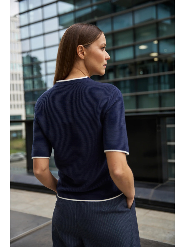 Moodo Tamno plavi džemper s kratkim rukavima Moodo