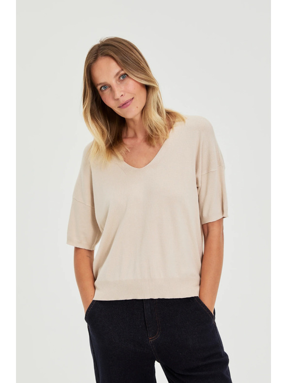 Moodo Pulover s kratkim rukavima bež Moodo