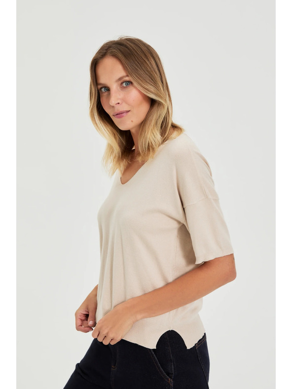 Moodo Pulover s kratkim rukavima bež Moodo