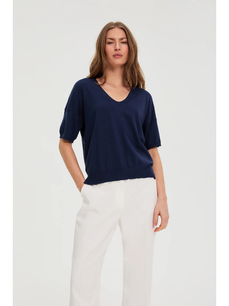 Moodo Tamno plavi džemper s kratkim rukavima Moodo