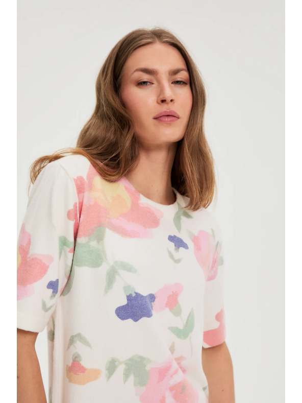 Moodo Džemper s cvjetnim uzorkom bijeli Moodo