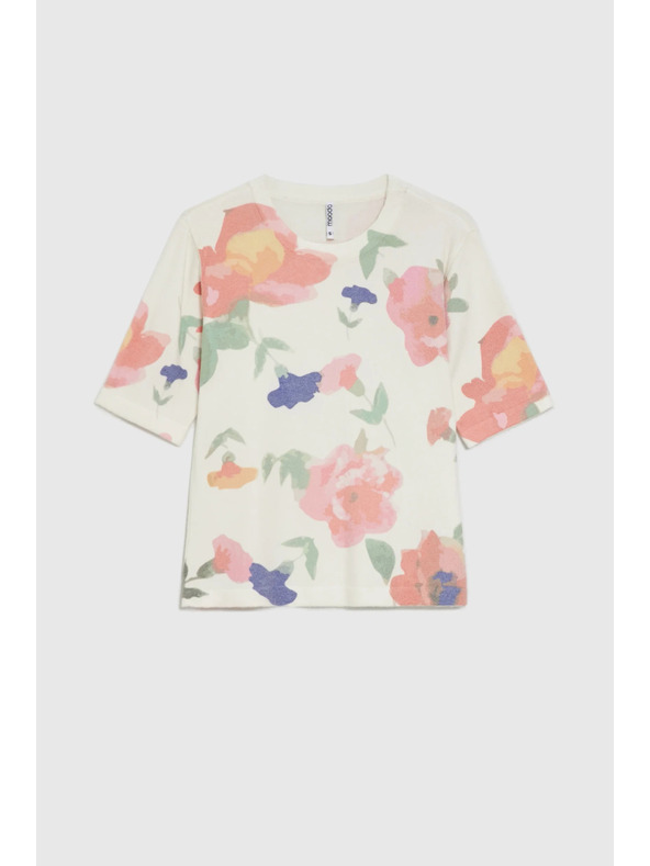 Moodo Džemper s cvjetnim uzorkom bijeli Moodo