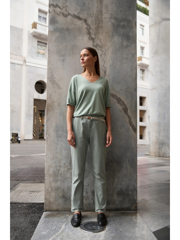 Moodo Maslinasti džemper s kratkim rukavima Moodo