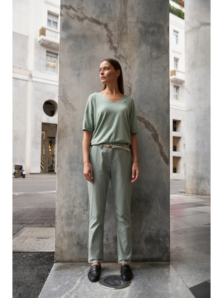 Moodo Maslinasti džemper s kratkim rukavima Moodo